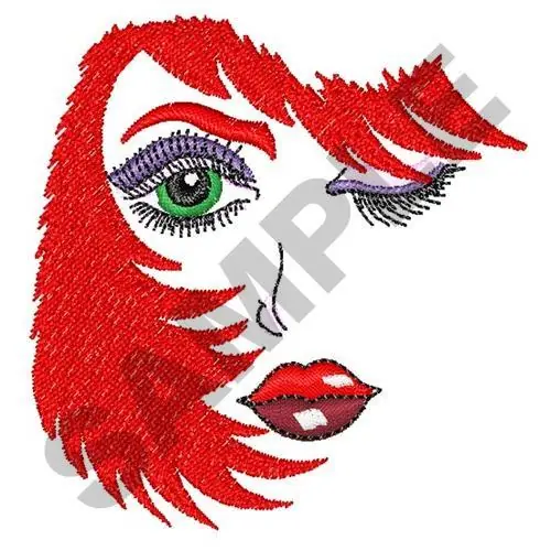 WOMANS FACE AND HAIR Embroidery Design Latest
