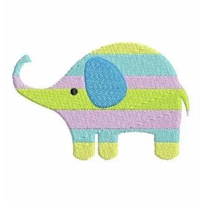 Baby Elephant Stripes Embroidery Design Don’t Miss Out