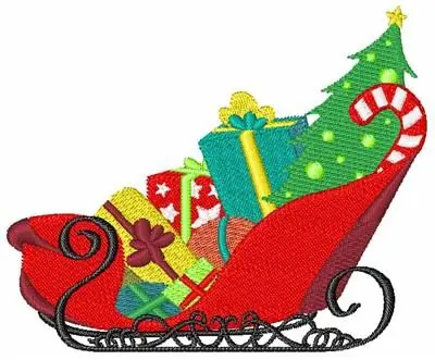 Santas Sleigh Embroidery Design Markdown