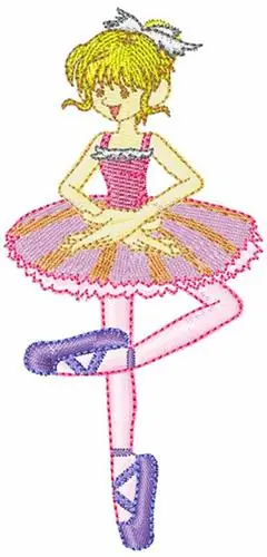Ballerina Girl Embroidery Design Premium