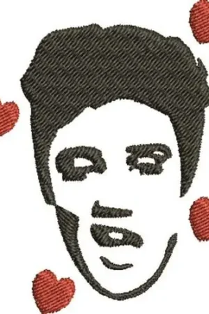 Today Only Elvis Hearts Embroidery Design