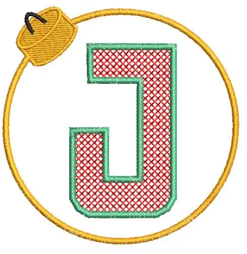 Exclusive Christmas Ornament J Embroidery Design
