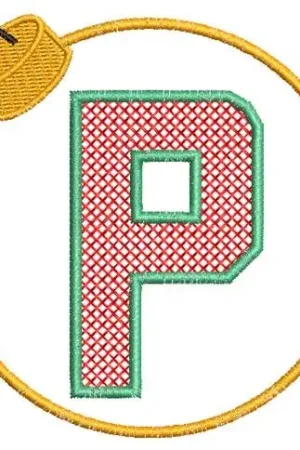 Christmas Ornament P Embroidery Design Instant Buy