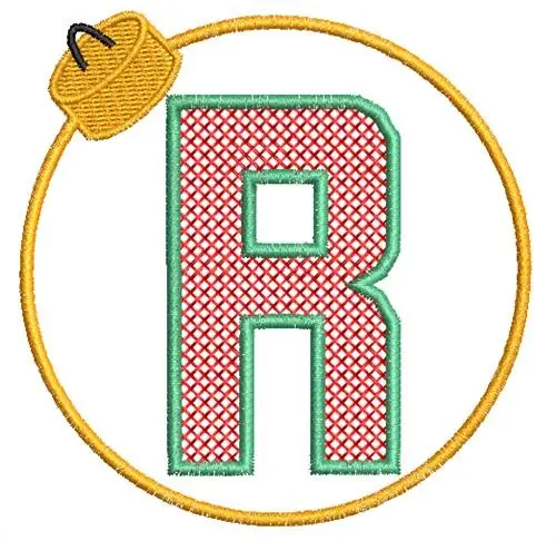 Discount Christmas Ornament R Embroidery Design