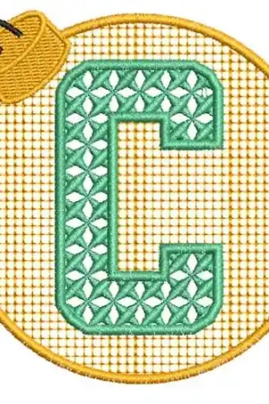 Xmas Ornament C Embroidery Design Warranty Included