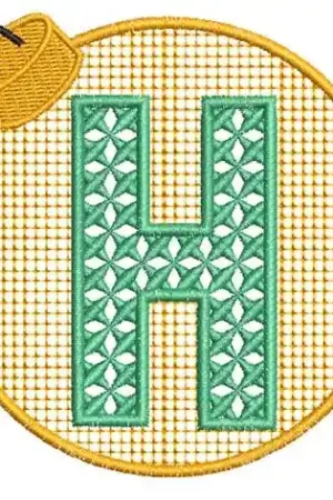 Special Discount Xmas Ornament H Embroidery Design