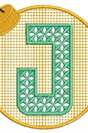 Xmas Ornament J Embroidery Design Factory Price