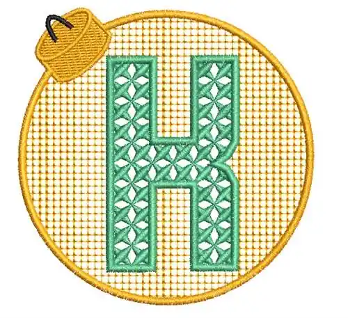 Xmas Ornament K Embroidery Design Clearance