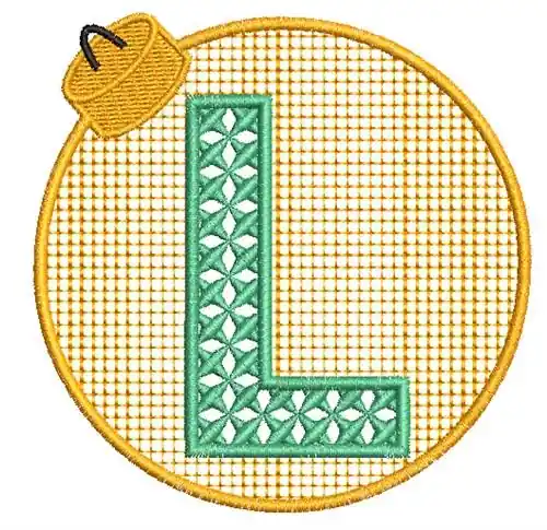 Xmas Ornament L Embroidery Design Authentic
