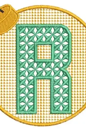 Xmas Ornament R Embroidery Design Brand New