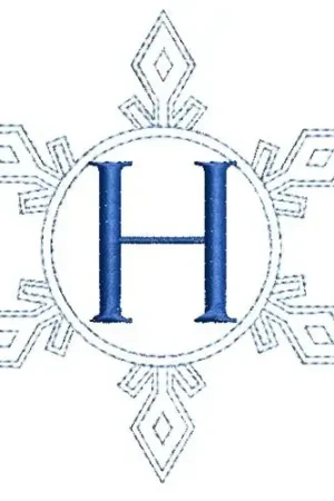 Snowflake Monogram H Embroidery Design Direct From Factory