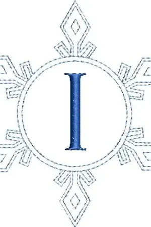 Snowflake Monogram I Embroidery Design Free Delivery