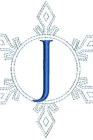 Snowflake Monogram J Embroidery Design Buy Today