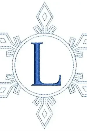 Snowflake Monogram L Embroidery Design Fan Favorite