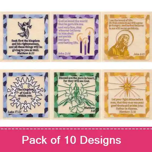 Bible Verse Squares Embroidery design pack by Starbird Inc, Embroidery Packs on EmbroideryDesigns.com Original