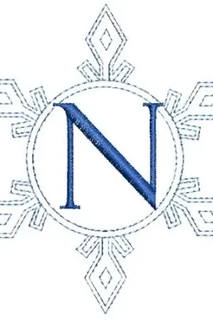 Snowflake Monogram N Embroidery Design Grab Now