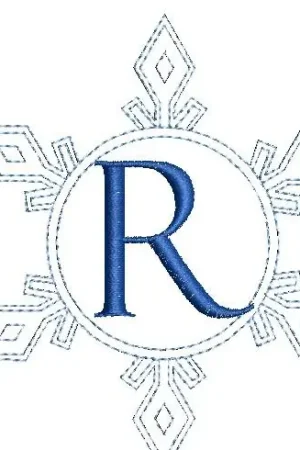 Snowflake Monogram R Embroidery Design Hot Deal