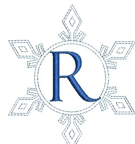 Snowflake Monogram R Embroidery Design Hot Deal