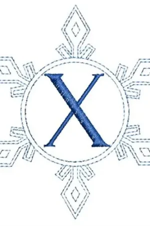 Snowflake Monogram X Embroidery Design Original