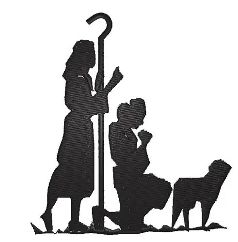 Popular Nativity Silhouette Embroidery Design