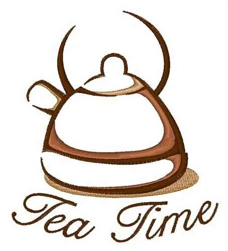 Tea Time Embroidery Design Modern