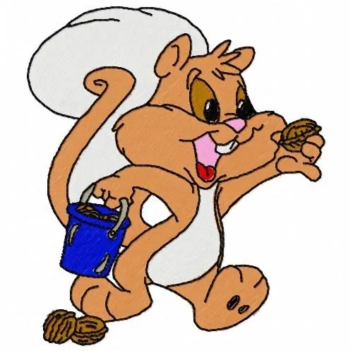 Time-Limited Cartoon Squirrel Embroidery Design