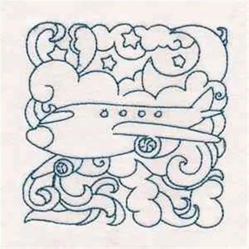 Airplane Block Embroidery Design Time-Limited