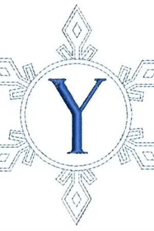Snowflake Monogram Y Embroidery Design Original