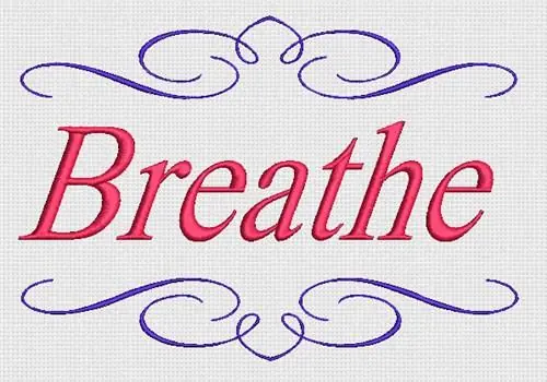 Breathe Embroidery Design Modern
