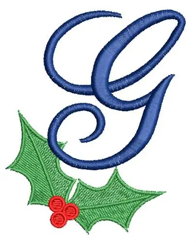 Cheap Christmas Holly Monogram G Embroidery Design