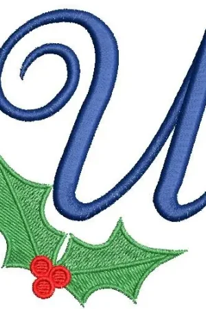 Christmas Holly Monogram U Embroidery Design Fresh Stock