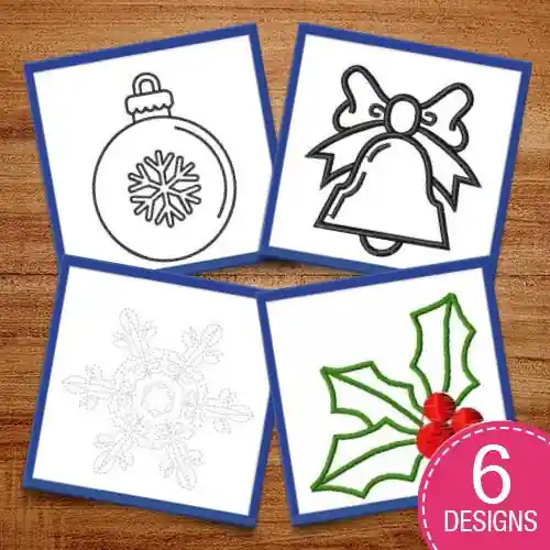 Christmas Outline Decor Embroidery design pack by Ann The Gran, Embroidery Packs on EmbroideryDesigns.com Exclusive