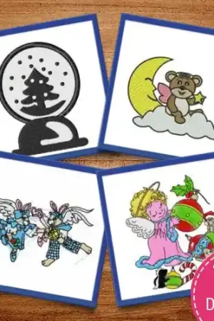 Angel & Deer Embroidery design pack by Ann The Gran, Embroidery Packs on EmbroideryDesigns.com Warranty Included