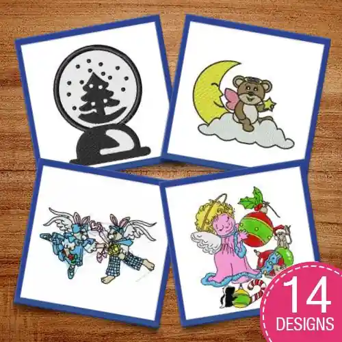 Angel & Deer Embroidery design pack by Ann The Gran, Embroidery Packs on EmbroideryDesigns.com Warranty Included