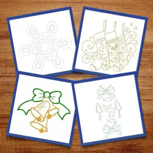 Limited Time Christmas Outlines Embroidery design pack by Ann The Gran, Embroidery Packs on EmbroideryDesigns.com