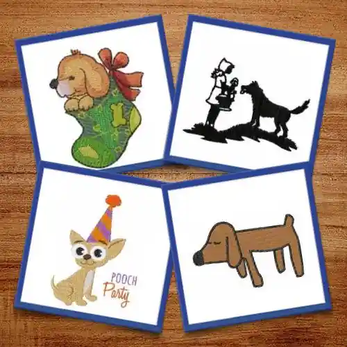 Warranty Included Mans Best Friend Embroidery design pack by Ann The Gran, Embroidery Packs on EmbroideryDesigns.com