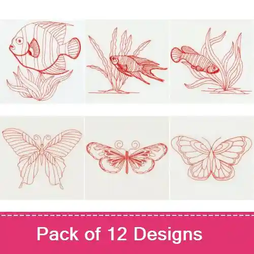 Redwork 057 Embroidery design pack by Premium Embroidery, Embroidery Packs on EmbroideryDesigns.com Trending