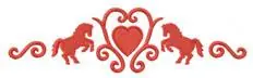 Heart With Horses Embroidery Design Buy Online