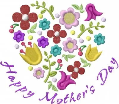 Factory Price Happy Mothers Day Embroidery Design