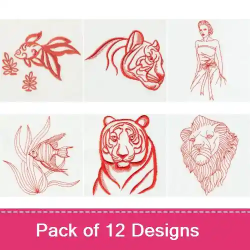 Redwork 075 Embroidery design pack by Premium Embroidery, Embroidery Packs on EmbroideryDesigns.com Trending