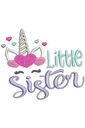 Must Have Little Sister Unicorn Embroidery Design