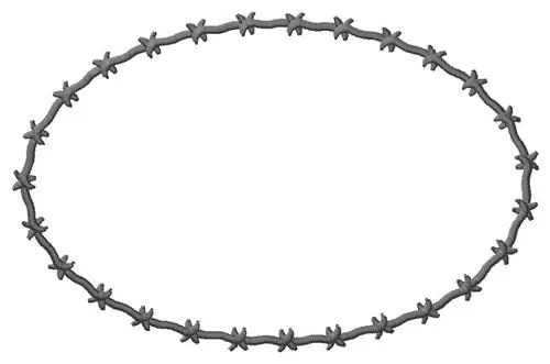 Fast Shipping Barbwire Oval Embroidery Design