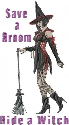 Editor’s Pick Halloween Sexy Witch Embroidery Design