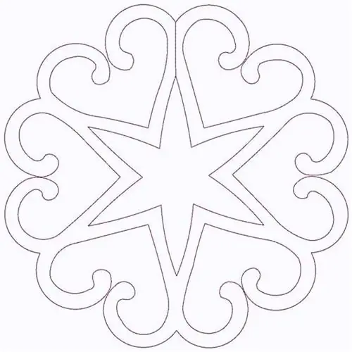 Heart Star Outline Embroidery Design Wholesale