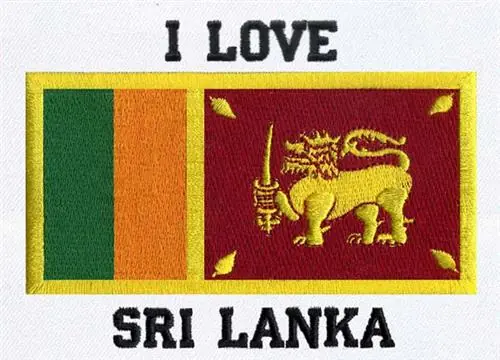 Modern I love Sri Lanka Embroidery Design