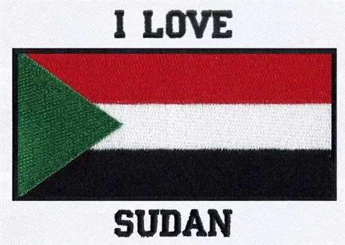 Special Offer I love Sudan Embroidery Design