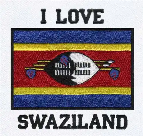 Luxury I love Swaziland Embroidery Design