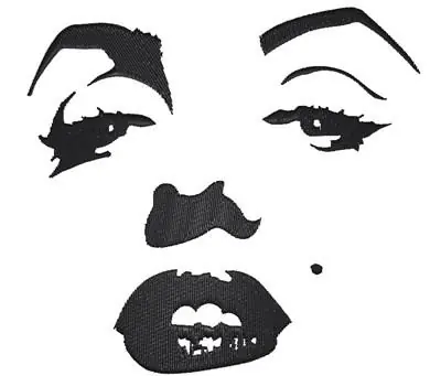 Modern Marilyn Monroe Face Embroidery Design