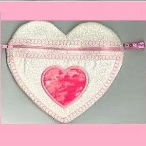 Buy Direct Pink Zippered Heart Bag Embroidery Design