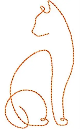 Line Art Cat Embroidery Design In Demand